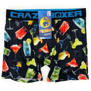 Cocktail Drinks Crazy Boxer Briefs Underwear Mens Size Large Vacation Fun Gift